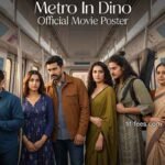 Metro In Dino movie review poster with cast and metro backdrop