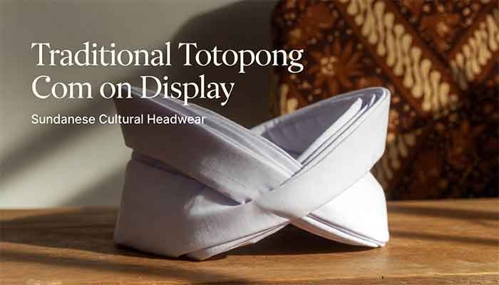 Totopong Com product example showing a white Totopong Putih traditional Sundanese head cloth
