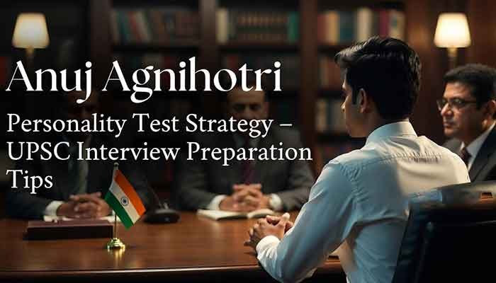 UPSC mock interview preparation scene inspired by Anuj Agnihotri AIR 1 personality test strategy